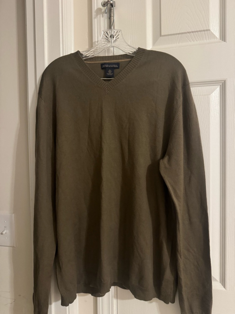 Banana Republic Olive Green V-Neck Sweater - Men's